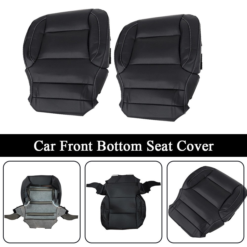 Driver & Passenger Bottom Seat Cover Black For 2014 2015 -2019 GMC Yukon Sierra