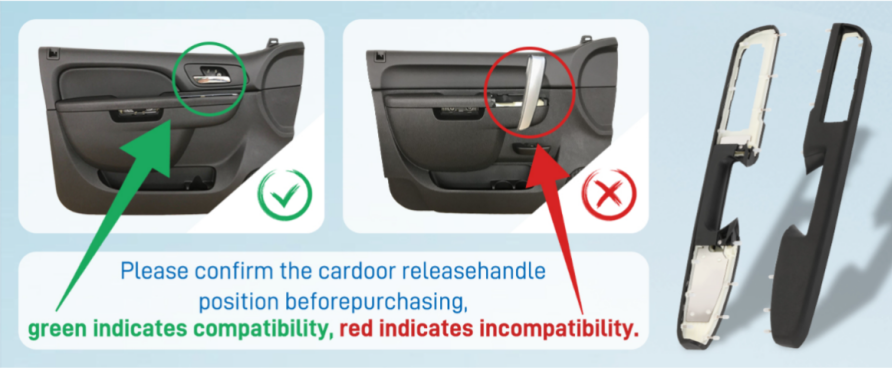 Driver Side Door Armrest Repair Fits For 10-2014 Chevy Tahoe Silverado Gray