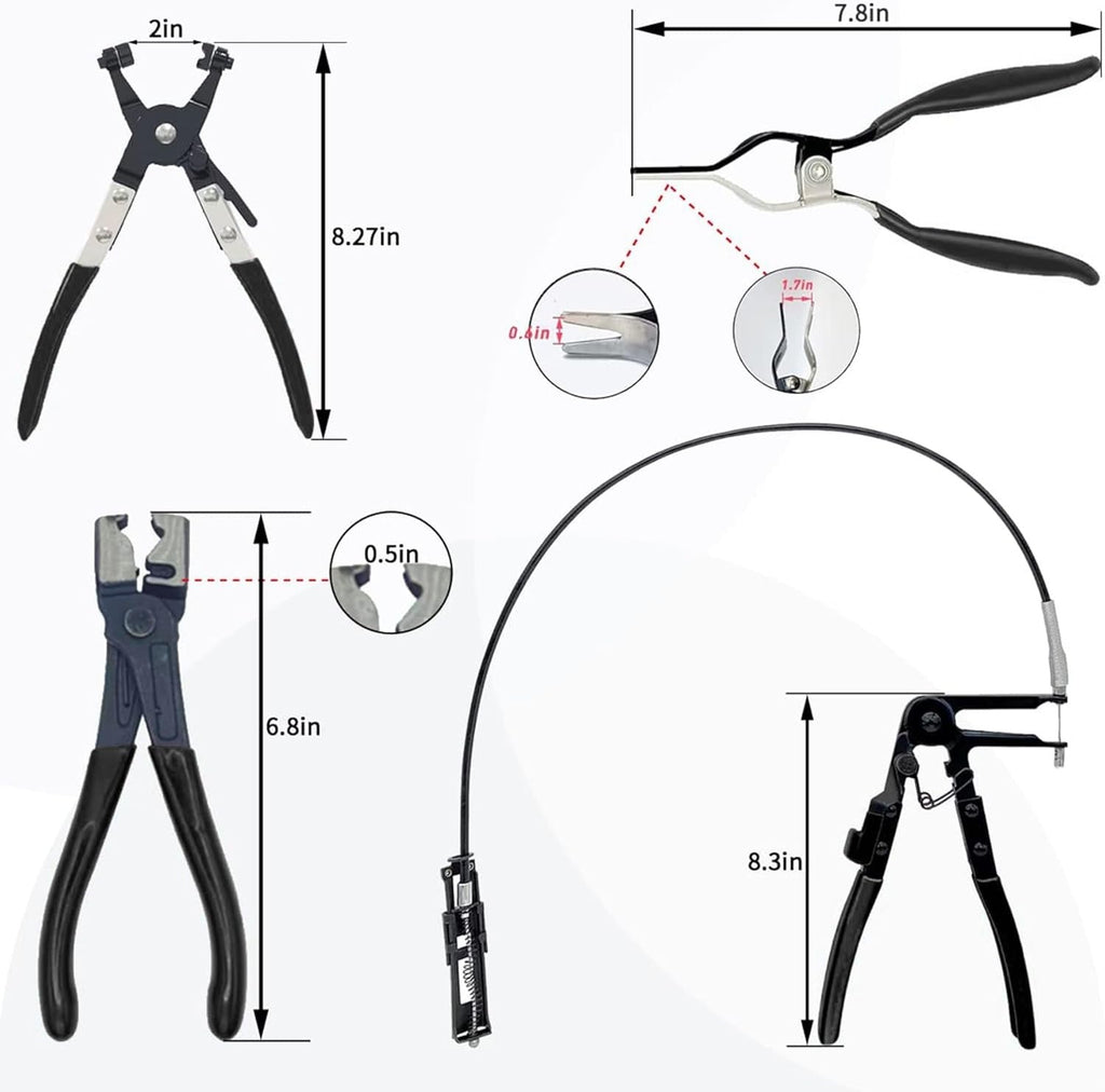 4 Pcs Hose Clamp Pliers Flat Band Hose Clamp Plier Hose Clamp Tool With 27" Long