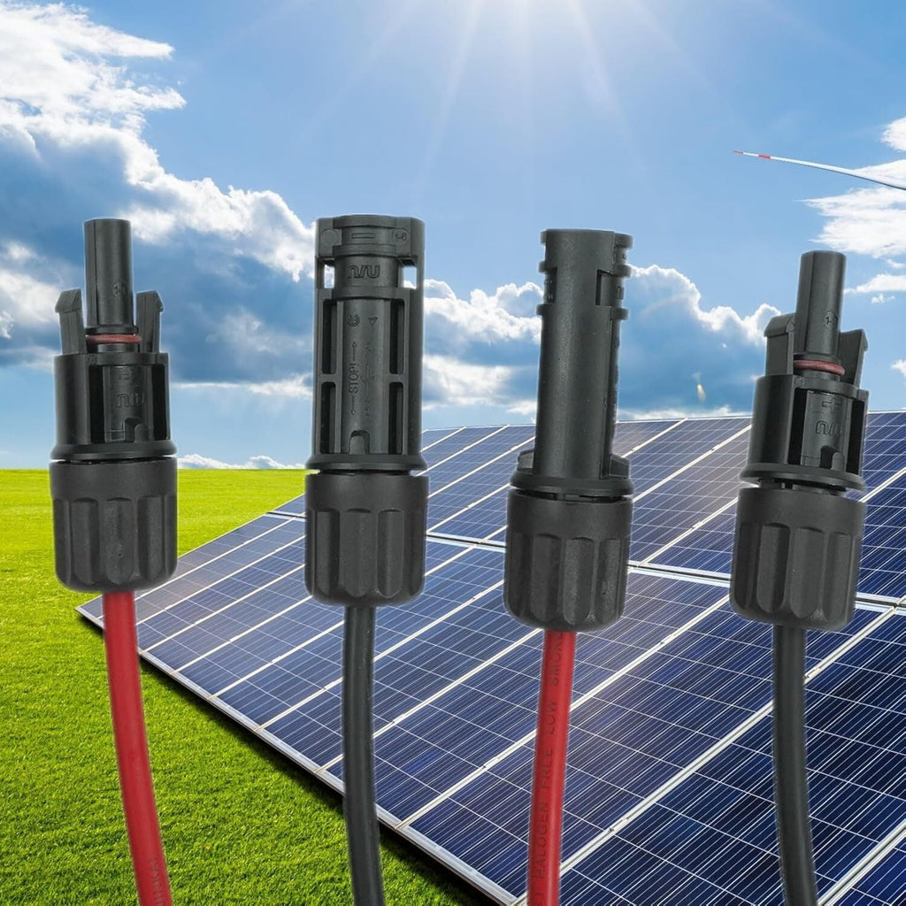 12AWG 30 feet Black + 30 feet Red Solar Panel Extension Cable and Connectors