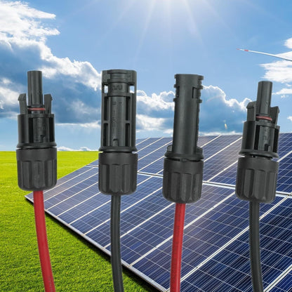 12AWG 30 feet Black + 30 feet Red Solar Panel Extension Cable and Connectors