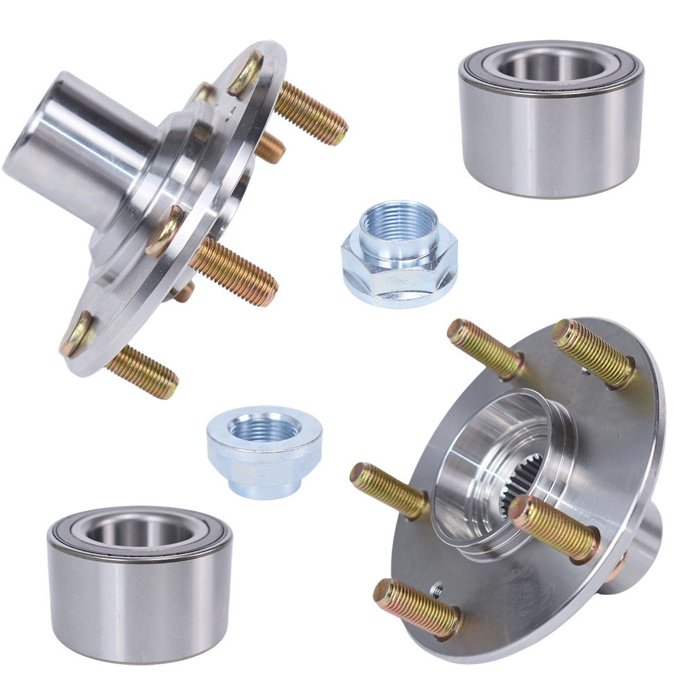 2 Front Wheel Hub Bearing Kits For 2016 Honda Civic 2.0L EX 2.0L LX Only W/ Nuts