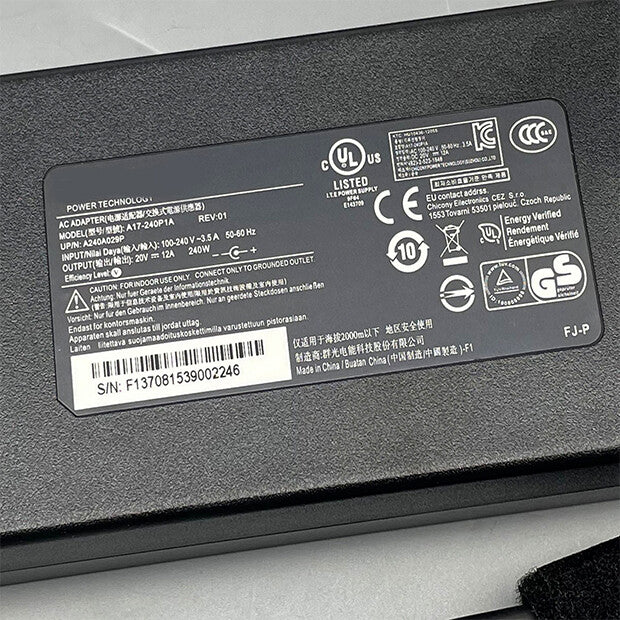240W Power Adapter A17-240P1A A20-240P2A For MSI GE66 GE76 GE77 Vector GP76 WE76