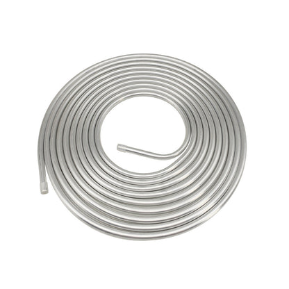 Performance 3/8" Diameter 25' Coiled Tubing Fuel Line Aluminum Silver New