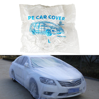 Clear Plastic Disposable Car Cover Temporary Universal Rain Dust Garage 5 Pack