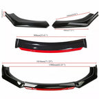 For Nissan Sentra/ Front Bumper Lip Spoiler Body Kit+Side Skirt Glossy Black