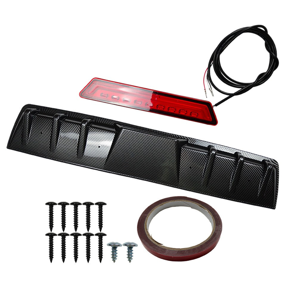 For Infiniti G35 G37 Sedan Carbon Rear Bumper Diffuser Spoiler w/ LED Tail Light