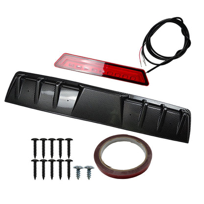 For Infiniti G35 G37 Sedan Carbon Rear Bumper Diffuser Spoiler w/ LED Tail Light