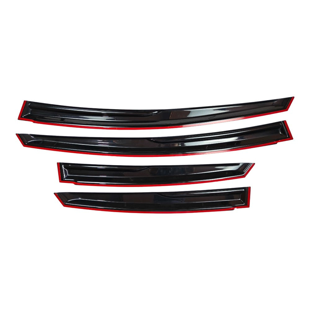 FOR 2010-2015 TOYOTA PRIUS WAVY 3D STYLE SMOKED WINDOW VISOR VENT SHADE US