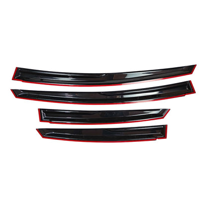 FOR 2010-2015 TOYOTA PRIUS WAVY 3D STYLE SMOKED WINDOW VISOR VENT SHADE US
