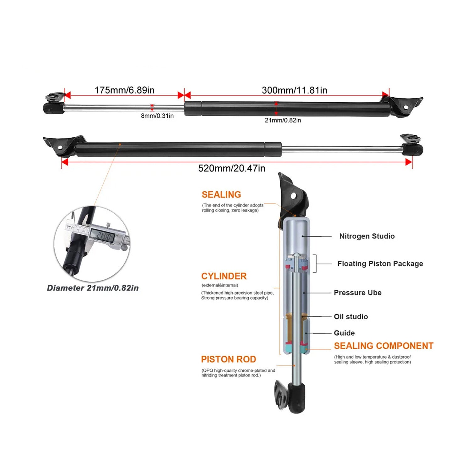 2x Liftgate Hatch Tailgate Lift Supports Gas Shocks For 1999 00-2003 Lexus RX300