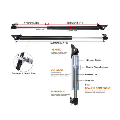 2x Liftgate Hatch Tailgate Lift Supports Gas Shocks For 1999 00-2003 Lexus RX300