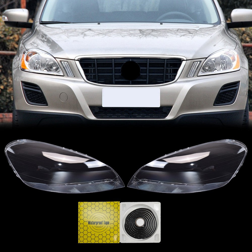Front Pair Headlight Lens Cover For Volvo XC60 2009 2010 2011 2012 2013 Clear