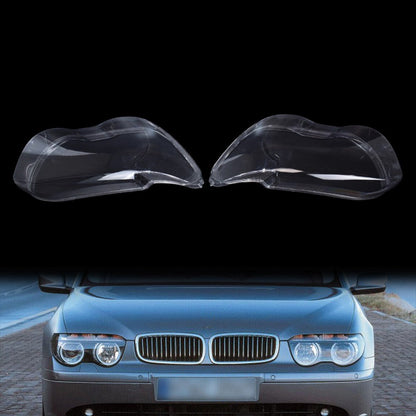 Left Right Clear Headlight Headlamp Lens Cover For BMW 7 Series E65 E66 2002-05