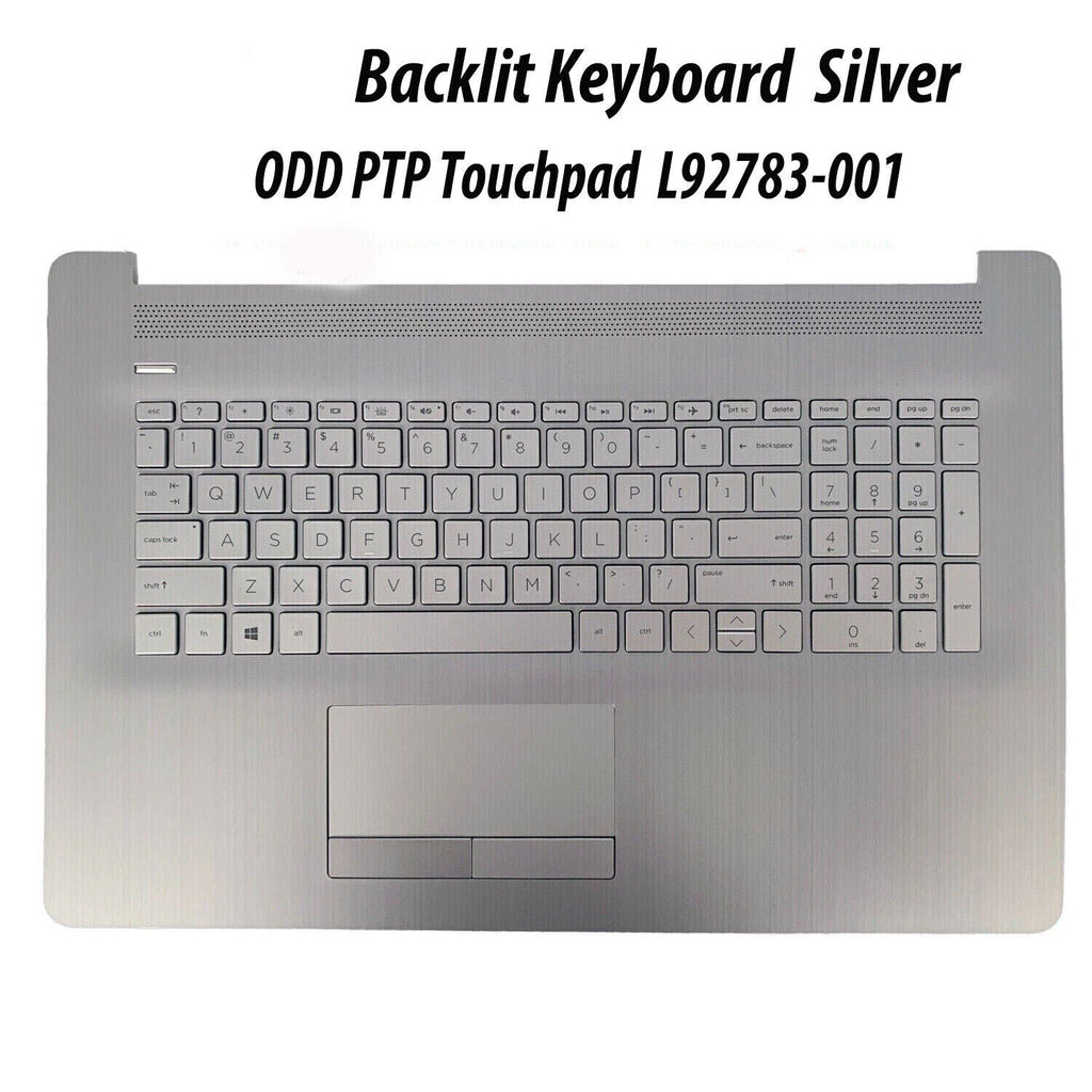 New Palmrest Backlit Keyboard PTP Touchpad ODD L92783-001 For HP 17-BY 17-CA USA