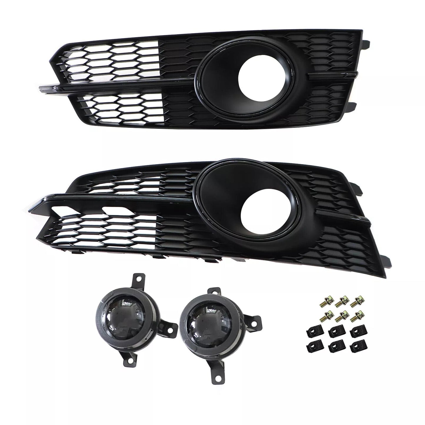 For Audi A6 S6 RS6 2016 2017 2018 Front honeycomb Mesh Grill Fog Light Grille