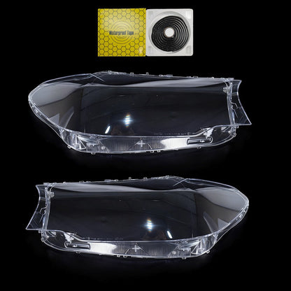 For BMW G30 G31 G38 5 Series 2016-2020 Pair Headlight Len Cover+Glue Clear Shell