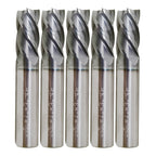 5 PCS 1/2 Inch 4 Flute Carbide End Mill Regular Length TiALN Coated