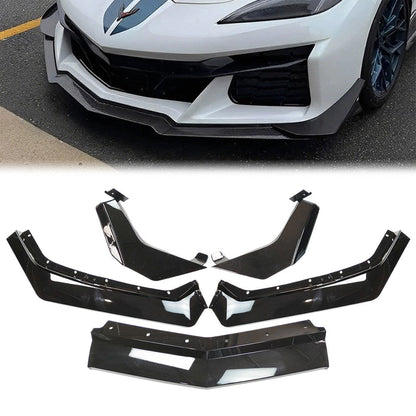 For Corvette C8 Z51 STG 2020-2024 Gloss Black Front Bumper Lip Splitter