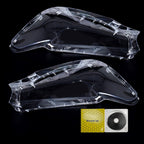 For BMW G30 G31 G38 5 Series 2016-2020 Pair Headlight Len Cover+Glue Clear Shell
