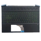 For HP Pavilion 15-EC 15-EC0003CA 15-EC0013DX Palmrest Keyboard Green Backlit US