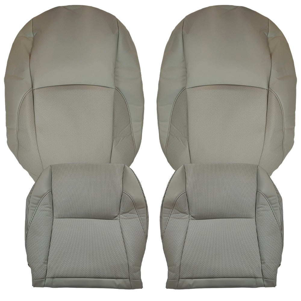 Driver Passenger Bottom & Top Leather Seat Cover Gray For 2007-2012 Lexus ES350