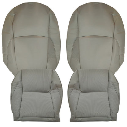 Driver Passenger Bottom & Top Leather Seat Cover Gray For 2007-2012 Lexus ES350