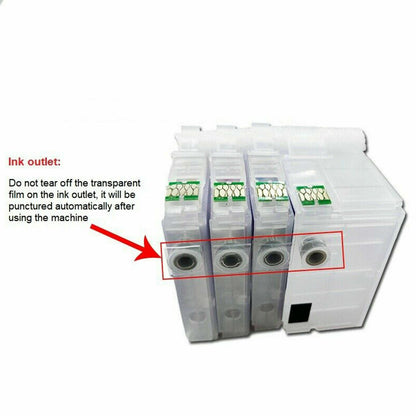 Printers 4 Color Refillable ink cartridges for Epson WorkForce 7610 7710 7210