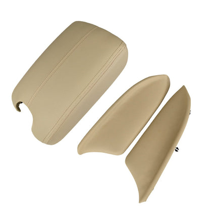 Door Armrest Hand Leather Arm Rest Cover & Base Lid Beige For Honda Accord 08-12
