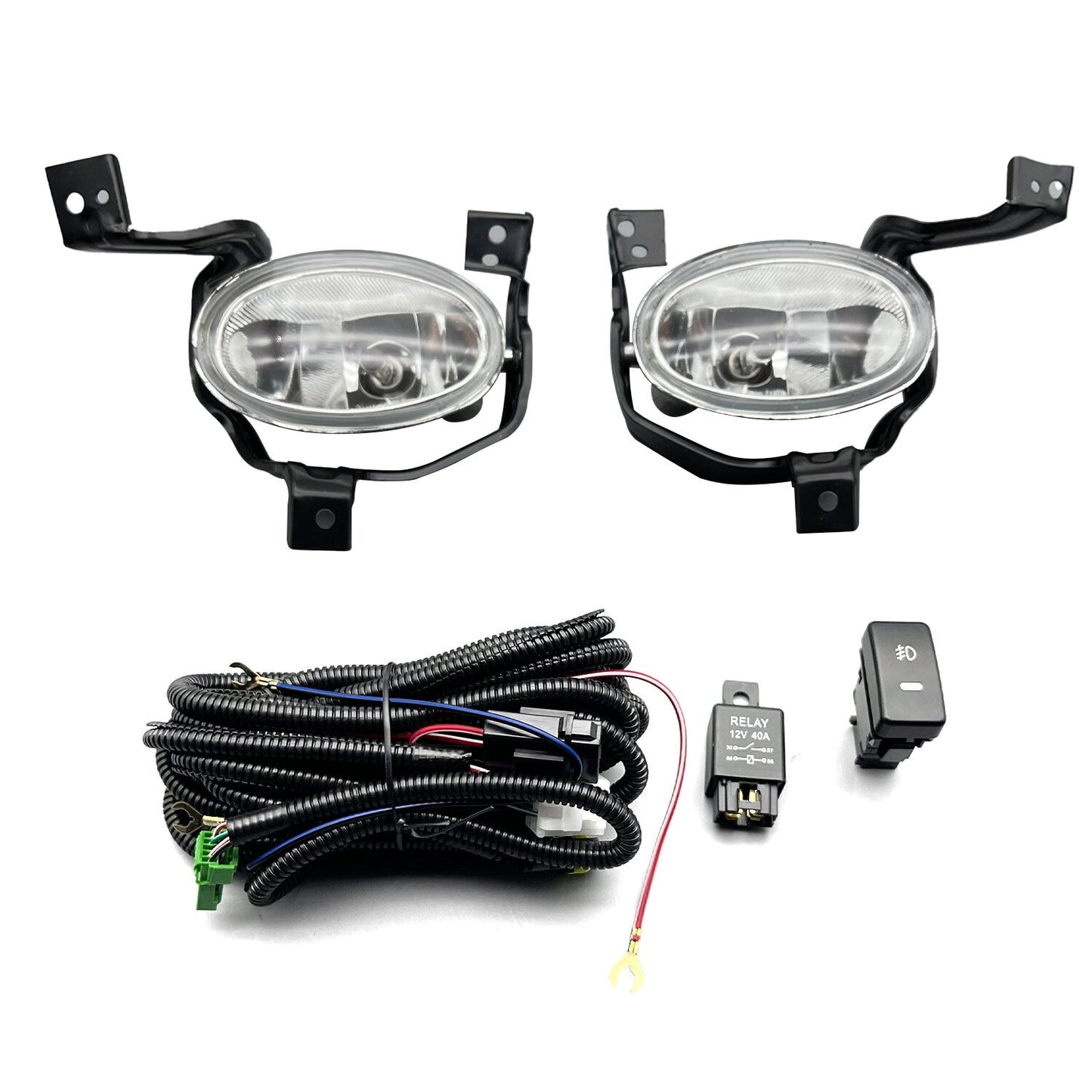 Left+Right Front Bumper Fog Lights+Switch+Wiring For 2010-2011 Honda CR-V CRV