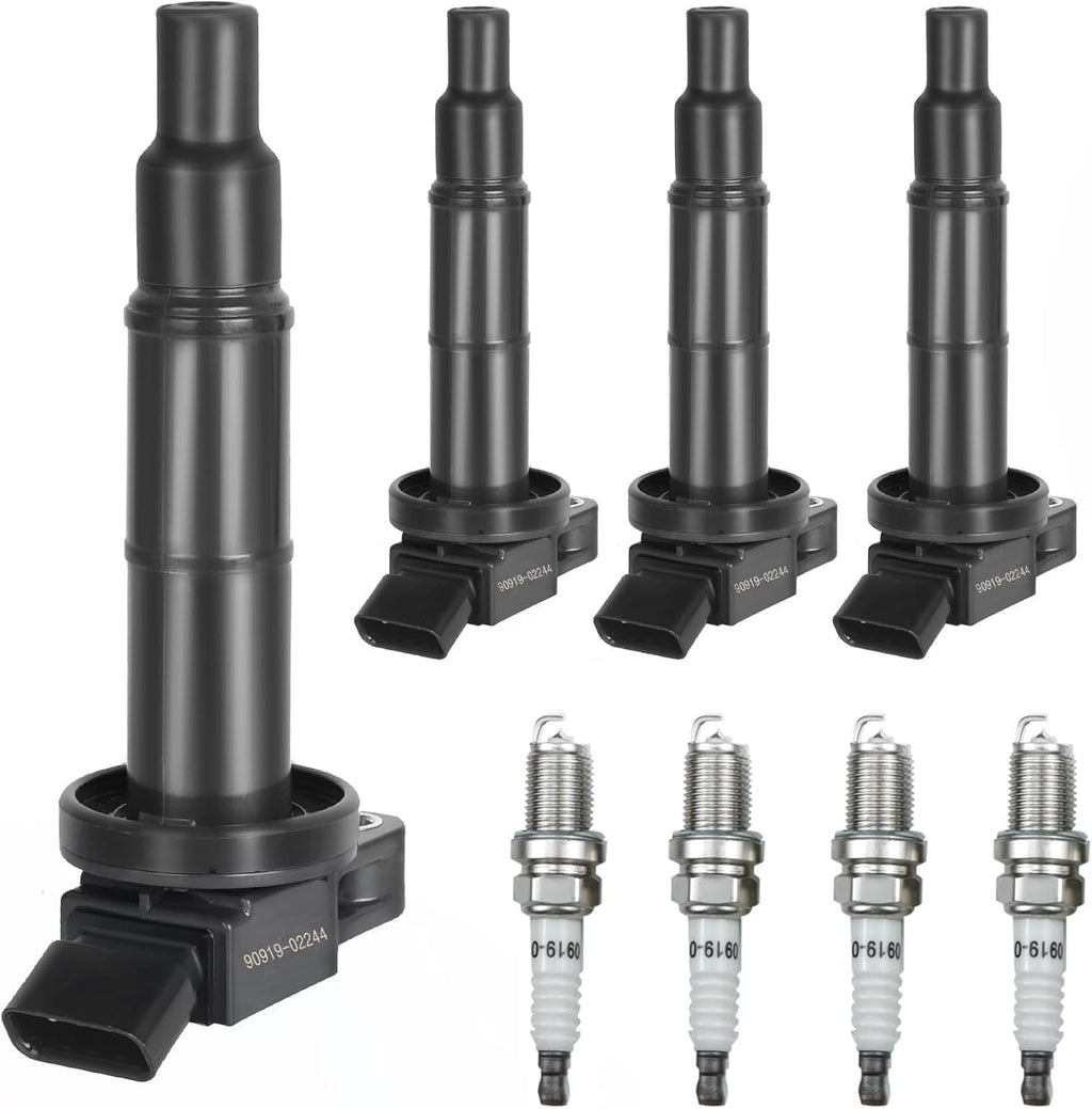 Ignition Coil Pack & Spark Plugs UF333 for 2.4L 02-10 Toyota Camry 01-08 Rav4