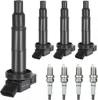 Ignition Coil Pack & Spark Plugs UF333 for 2.4L 02-10 Toyota Camry 01-08 Rav4