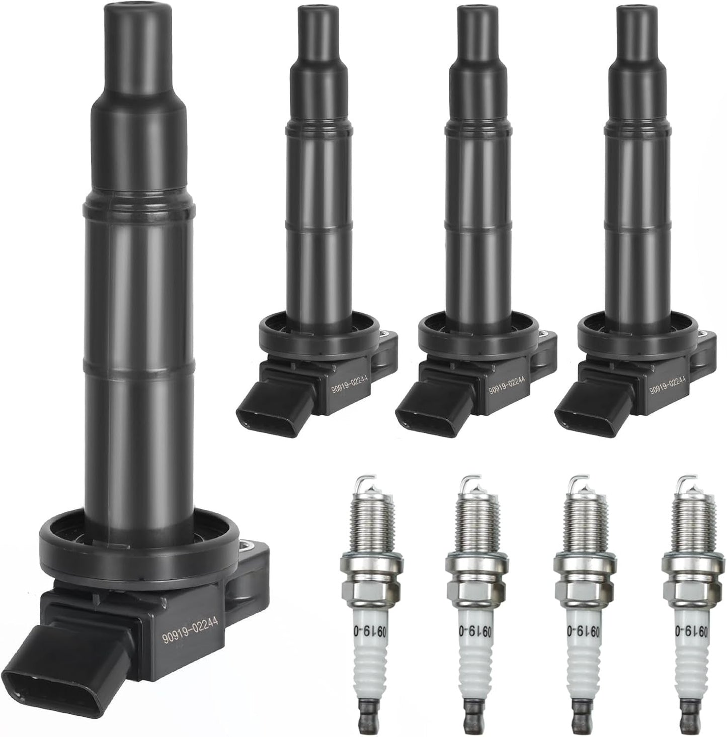 Ignition Coil Pack & Spark Plugs UF333 for 2.4L 02-10 Toyota Camry 01-08 Rav4