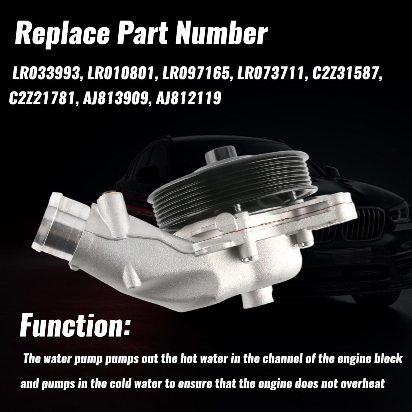 Engine Water Pump for Land Rover Range Rover 2010-2021 Discovery Jaguar F-Type