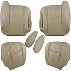 Driver&Passenger Side Leather Seat Cover Tan For 2003-2006 Chevy Tahoe GMC Yukon