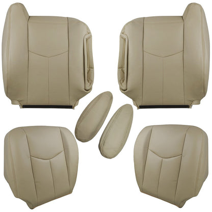 Driver&Passenger Side Leather Seat Cover Tan For 2003-2006 Chevy Tahoe GMC Yukon