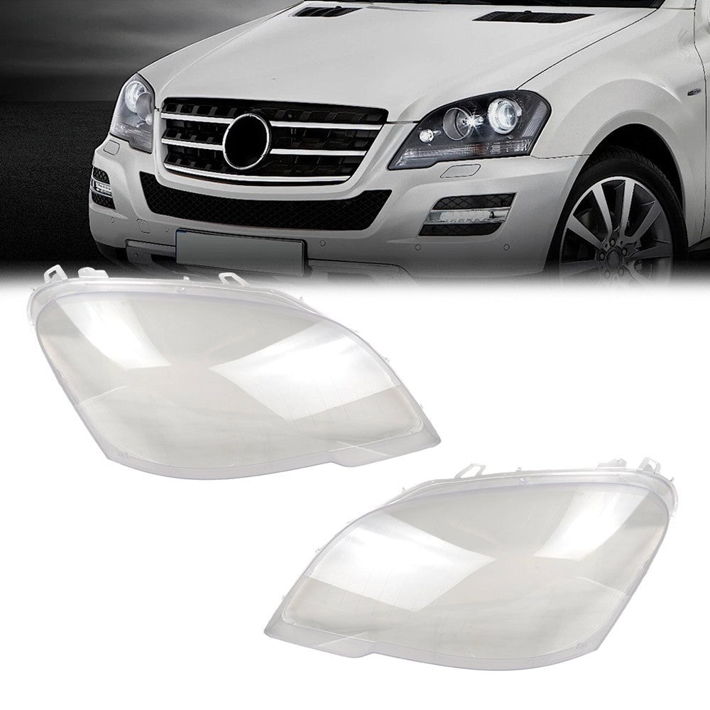 For Benz ML ML350 W164 2009-2011 Left + Right Headlight Lens Headlamp Covers