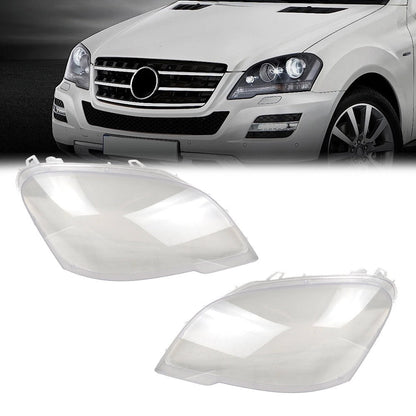 For Benz ML ML350 W164 2009-2011 Left + Right Headlight Lens Headlamp Covers