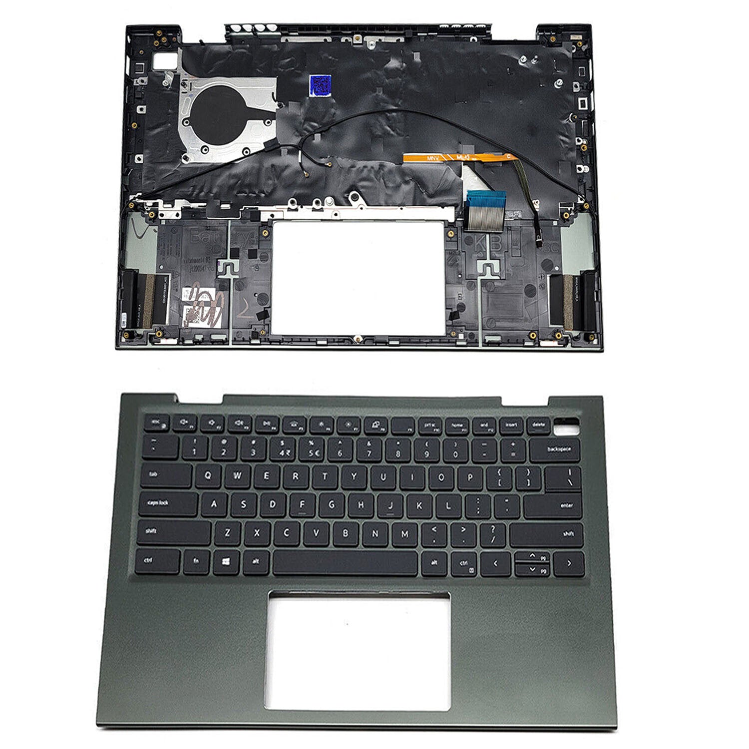 New Palmrest Backlit Keyboard Green 0VJ2PX For Dell Inspiron 14 5410 7415 2-in-1