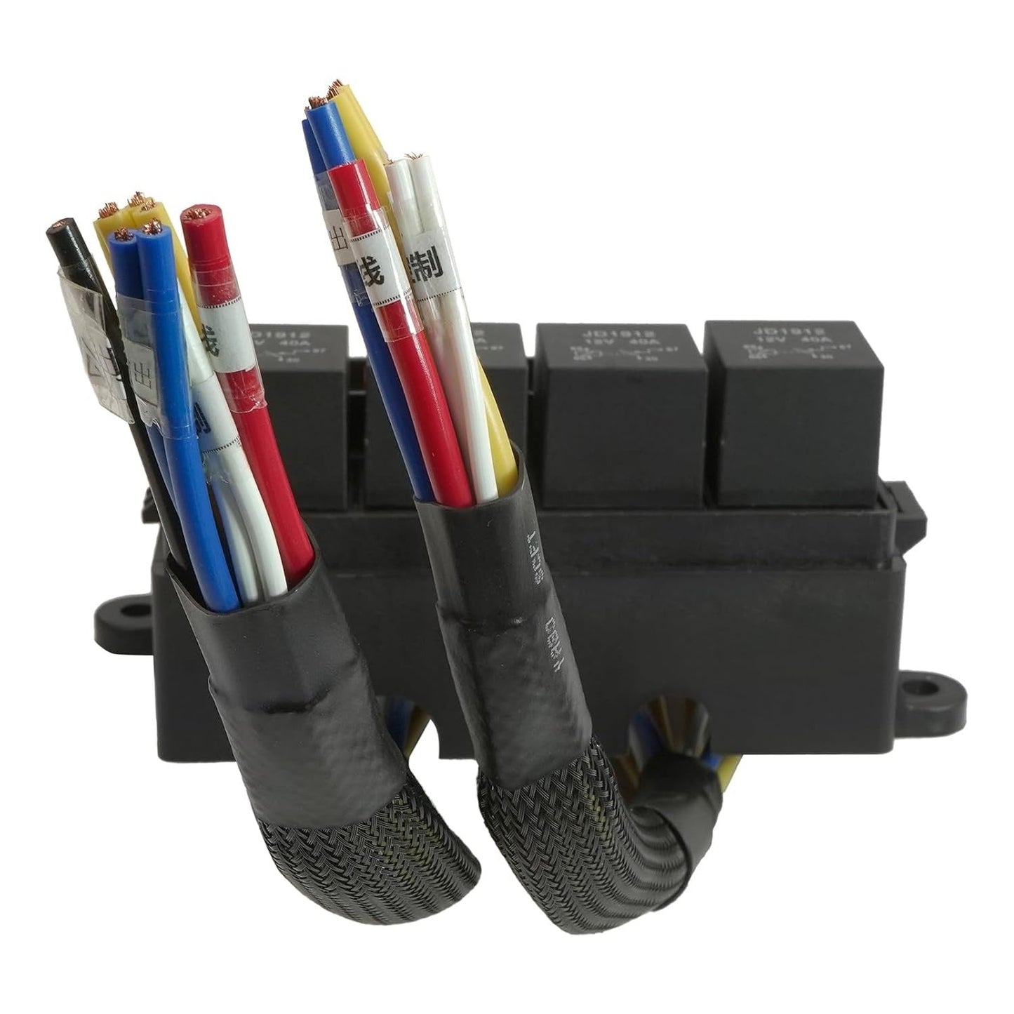 12V Fuse Relay Box 4pcs 4Pin Relays Pre-Wired ATC/ATO Blade for Car Truck Boat