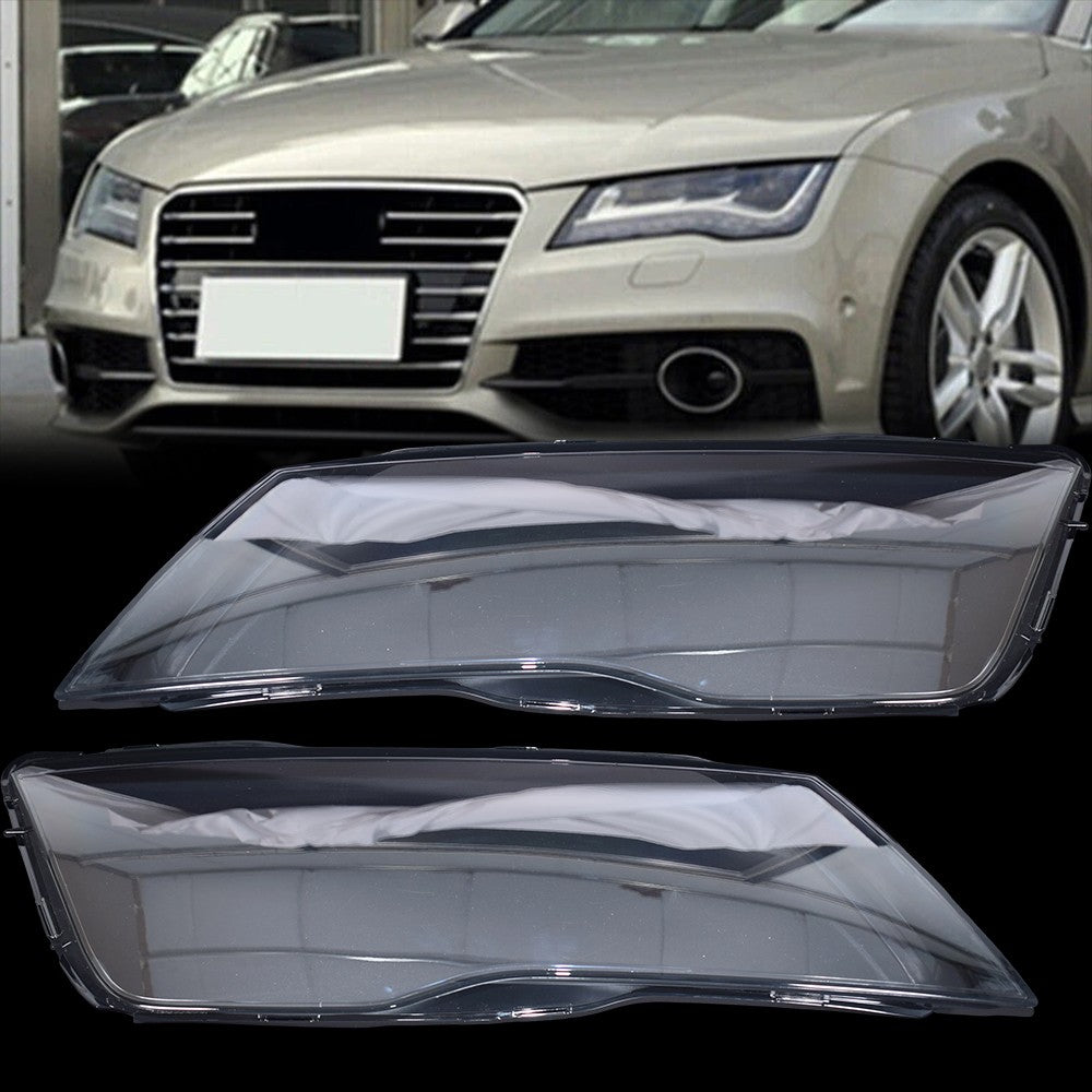 For 2012-2015 Audi A7 S7 RS7 Left & Right Front Headlights Headlamps Lens Covers