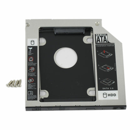 12.7mm Universal for SATA 2nd HDD SSD Hard Drive Caddy CD/DVD-ROM Optical Bay US