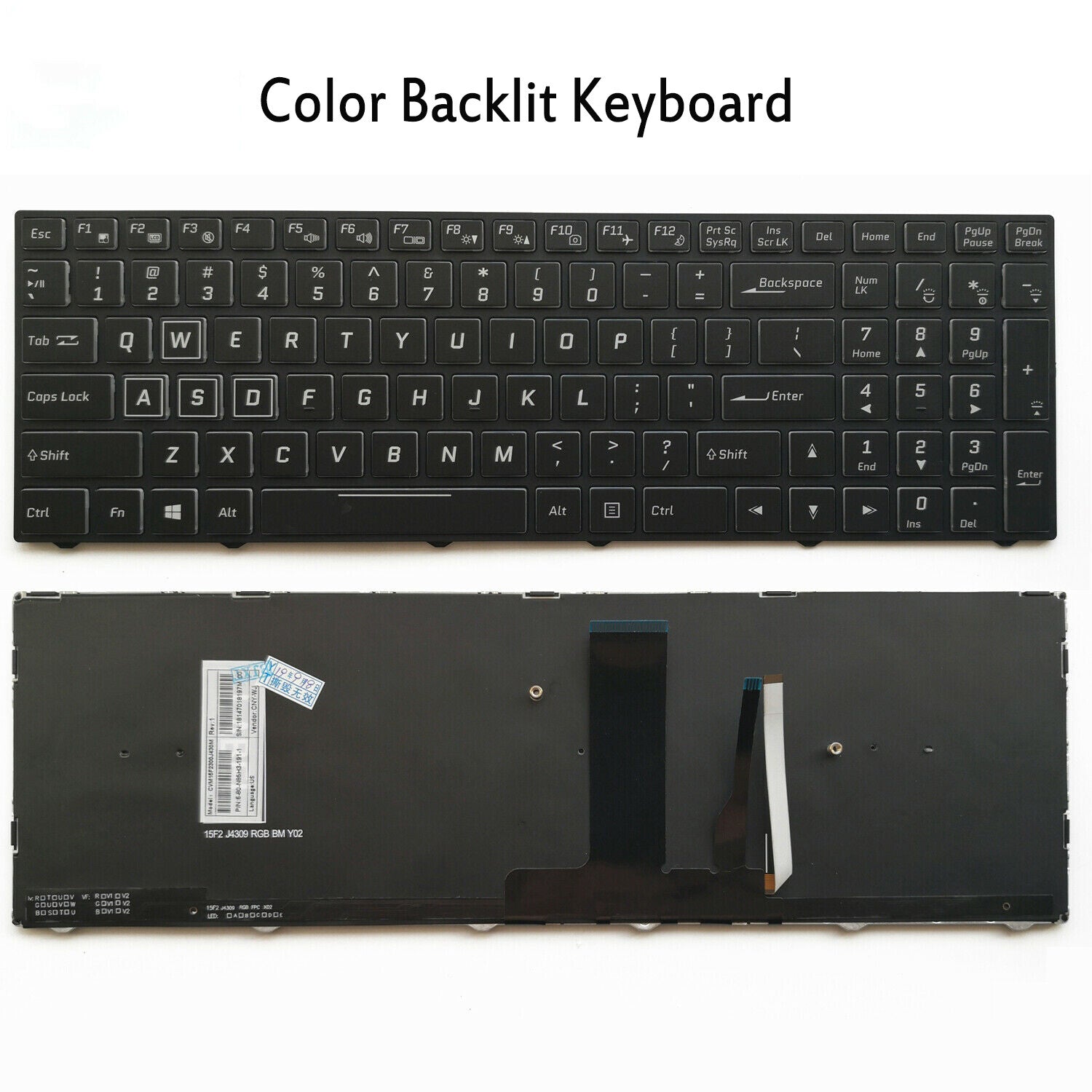 New Color Backlit keyboard For Clevo N855HJ1 N857HJ1 N870HJ1 N850HP6 N870HP6 US