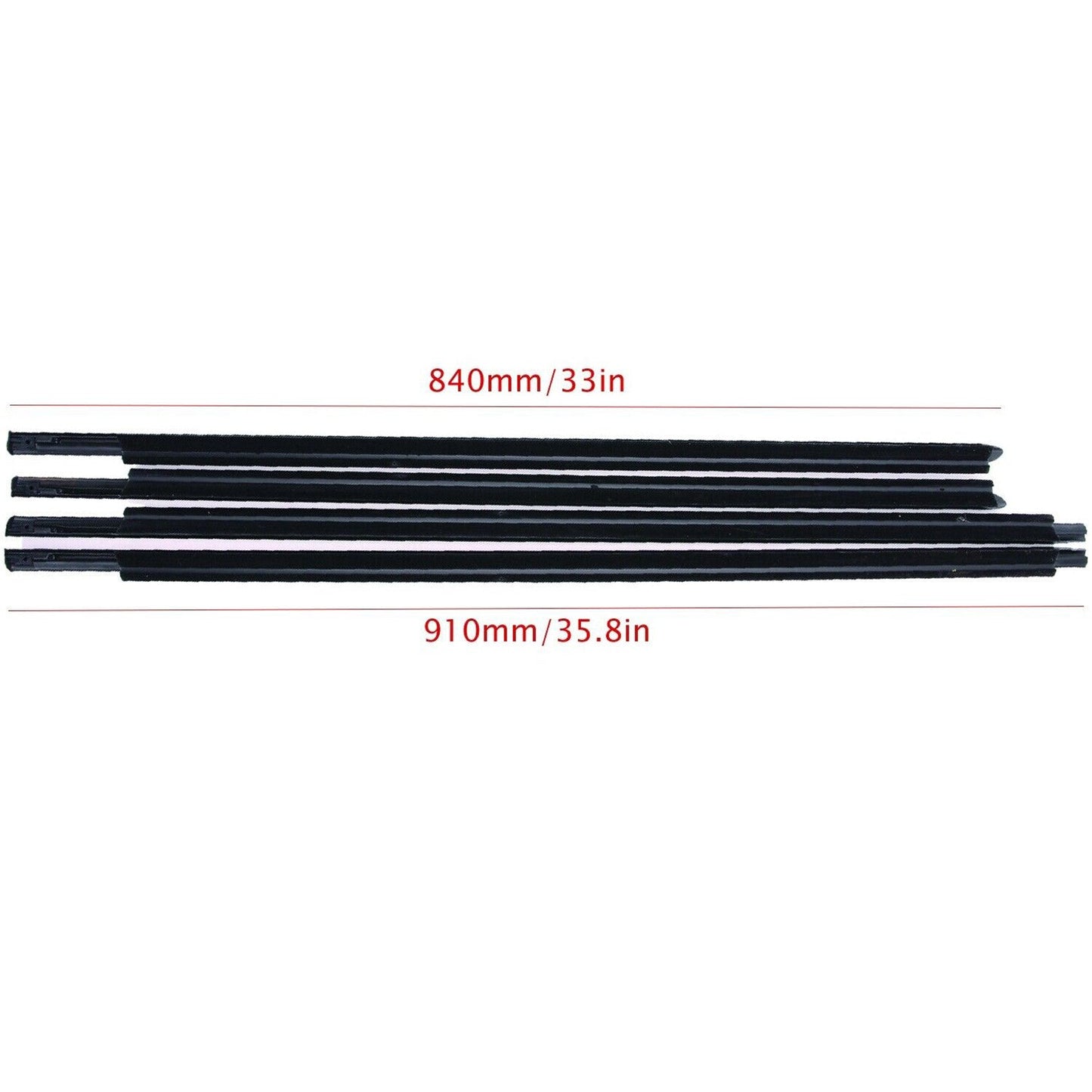 4Pcs New Outer Belt Weatherstrip For 2009-2021 Ram 1500 2500 3500 4500 5500 USA
