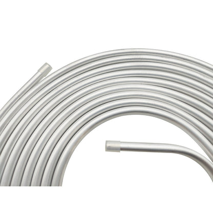 Performance 3/8" Diameter 25' Coiled Tubing Fuel Line Aluminum Silver New