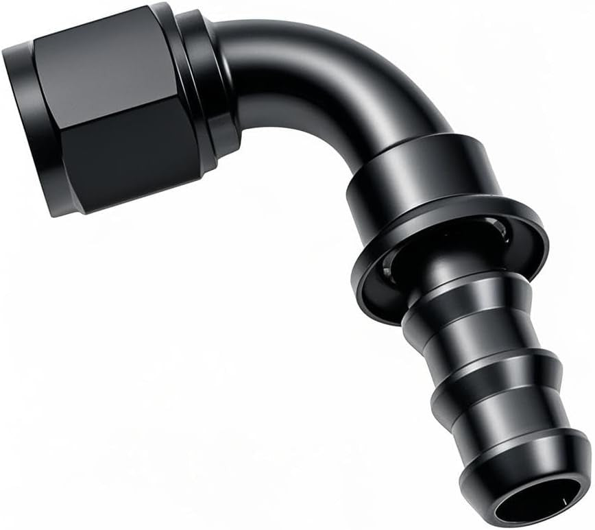 10AN 90 Degree Push Lock Hose Fitting End AN10 Female Swivel Push-on/Lock Hose