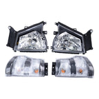 Headlights+Corner Lights Set 4PCS For 2004-2007 Isuzu NPR NQR 05-07 GMC W-4500