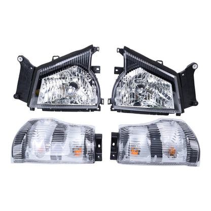 Headlights+Corner Lights Set 4PCS For 2004-2007 Isuzu NPR NQR 05-07 GMC W-4500