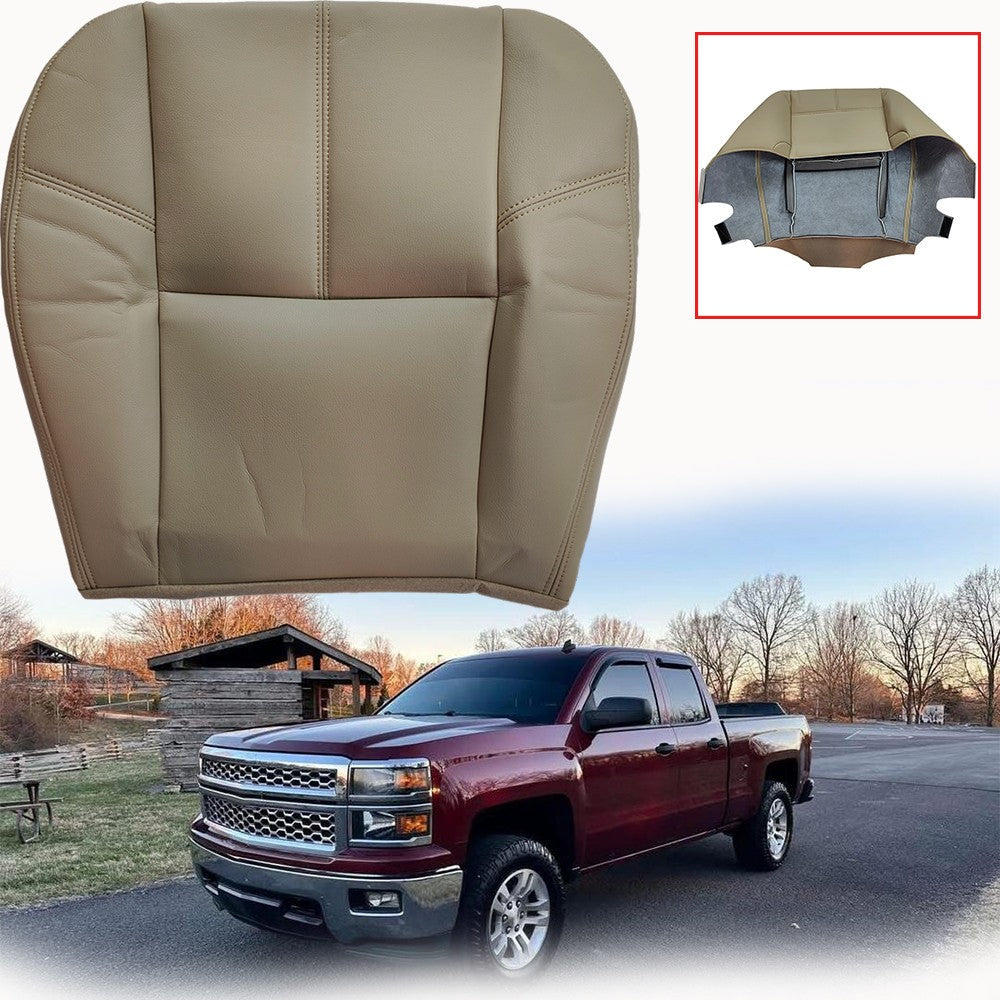 For 2007 2008 - 2012 Chevy Silverado Driver Bottom Leather Seat Cover Tan