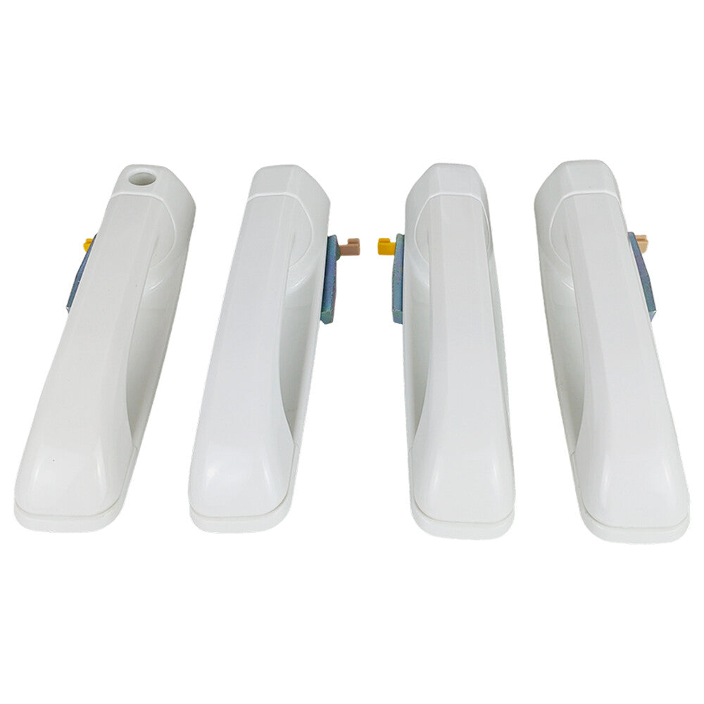 Set of 4 Bright White Door Handles For Dodge Ram 1500 2500 3500 2012-2018